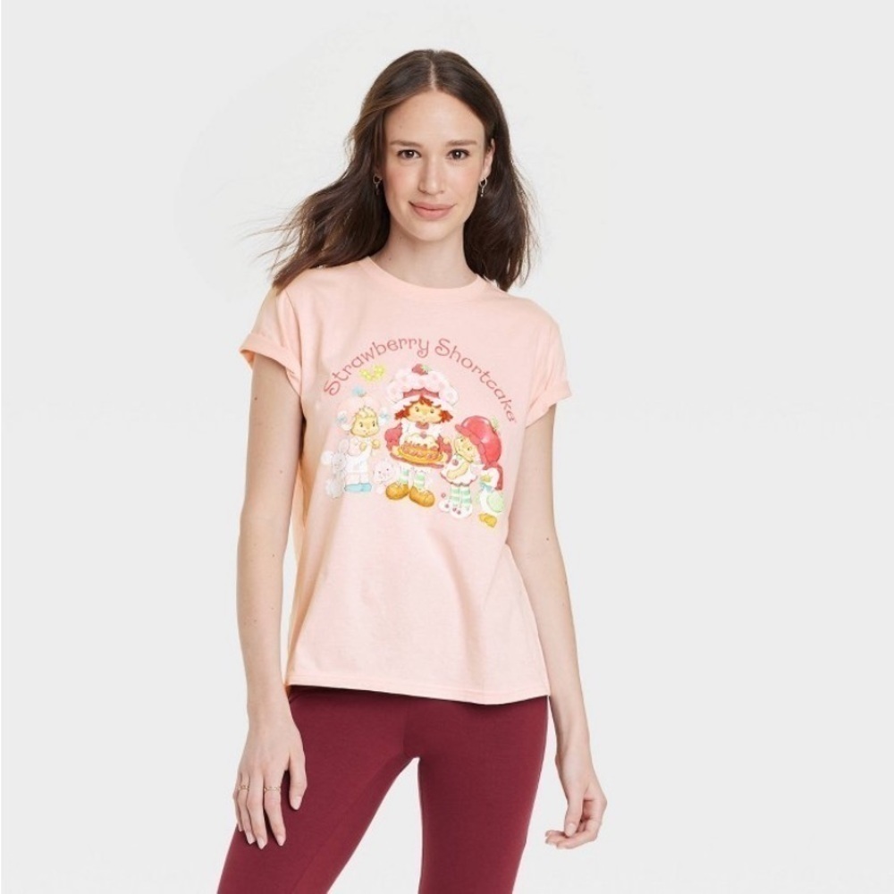 Women's Strawberry Shortcake Short Sleeve
Graphic T-Shirt - Pink XL